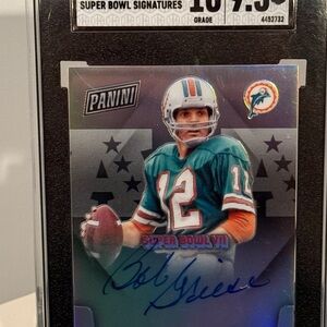 Bob Griese auto card graded 2020 Panini Super Bowl VII Card with Teal and White
